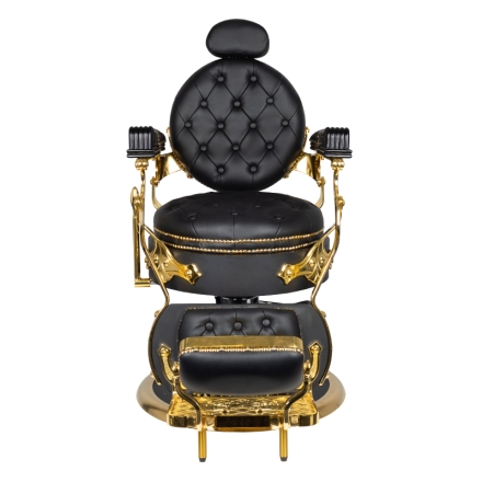 Gabbiano fotel barberski Cesare Gold czarny - 3
