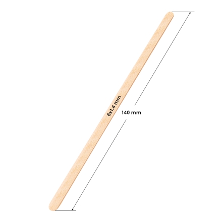 Szpatułka drewniana mała 140 x 6 x 1.4 mm - 100 sztuk - 2