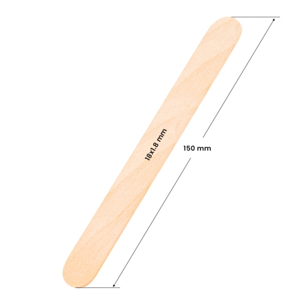 Szpatułka drewniana duża 150 x 18 x 1.8 mm - 50 sztuk - 2