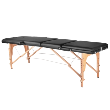 Stół składany do masażu wood komfort Activ Fizjo 3 segmentowe czarny