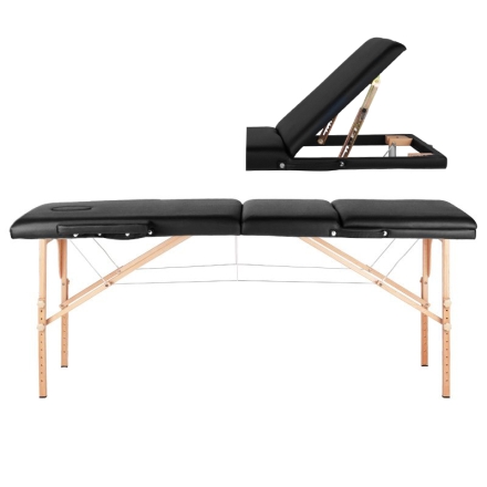 Stół składany do masażu wood komfort Activ Fizjo 3 segmentowe czarny - 7