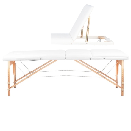 Stół składany do masażu wood komfort Activ Fizjo 3 segmentowe biały - 7