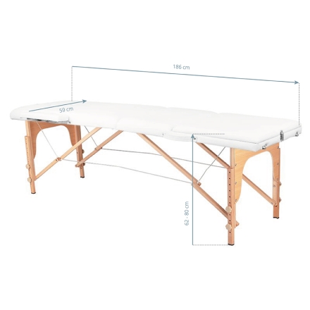 Stół składany do masażu wood komfort Activ Fizjo 3 segmentowe biały - 8