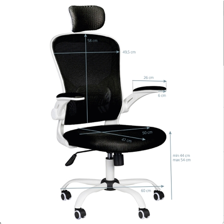 Fotel biurowy Max Comfort 73H biało - czarny - 6