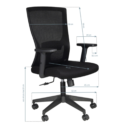 Fotel biurowy Comfort 32 czarny - 5