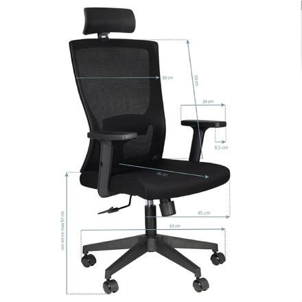 Fotel biurowy Comfort 32H czarny - 5