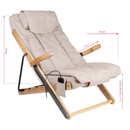 Sakura fotel składany Relax z masażerem beżowy - 8