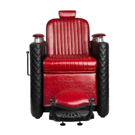 Gabbiano fotel barberski Bernardo czarno - czerwony - 2