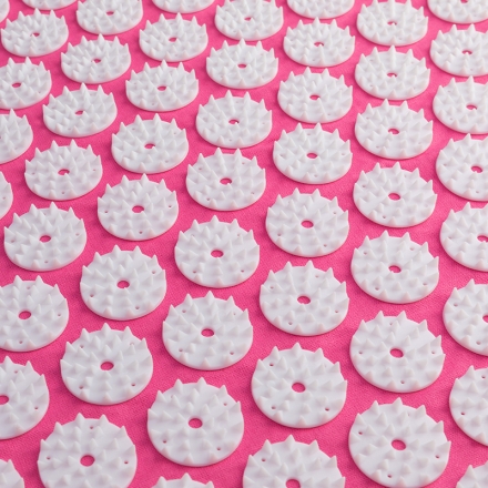 Mata do akupresury ActivFizjo duża basic różowo biała z poduszką - 4