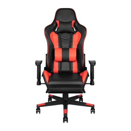 Fotel gamingowy Premium 557 z podnóżkiem czerwony - 2