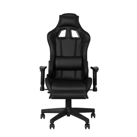 Fotel gamingowy Premium 557 z podnóżkiem czarny - 2