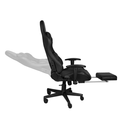 Fotel gamingowy Premium 557 z podnóżkiem czarny - 7