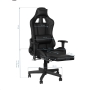 Fotel gamingowy Premium 557 z podnóżkiem czarny - 9