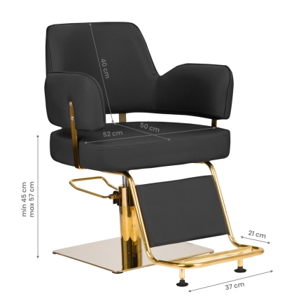 Gabbiano fotel fryzjerski Linz złoto czarny - 6