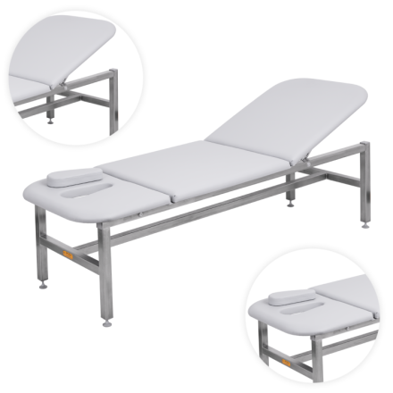Kozetka lekarska z stali nierdzewnej Medic Trio