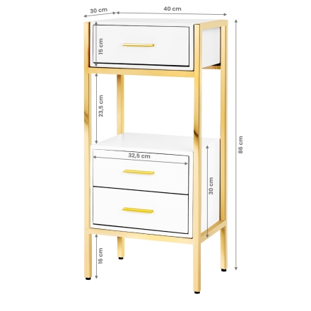 Stolik szafka MT-224 złoto biała - 3