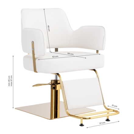 Gabbiano fotel fryzjerski Linz złoto biały - 7