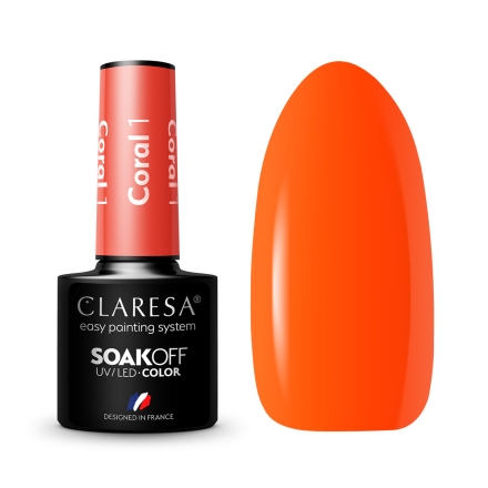 CLARESA Lakier hybrydowy CORAL 001 -5g