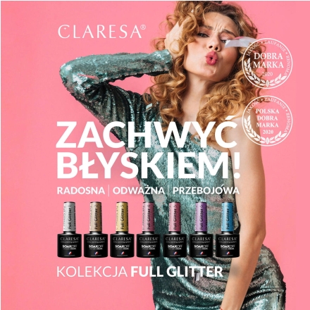 CLARESA Lakier hybrydowy FULL GLITTER 1 -5g - 2