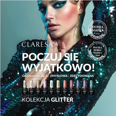 CLARESA Lakier hybrydowy GLITTER 1 -5g - 2