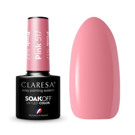 CLARESA Lakier hybrydowy PINK 517 -5g