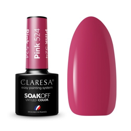 CLARESA Lakier hybrydowy PINK 524 -5g