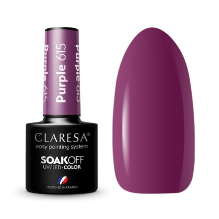 CLARESA Lakier hybrydowy PURPLE 615 -5g