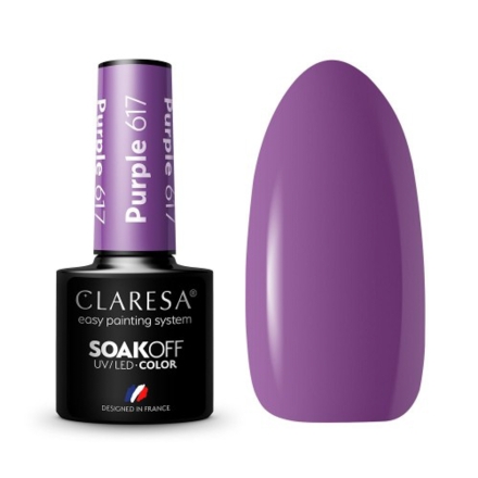 CLARESA Lakier hybrydowy PURPLE 617 -5g