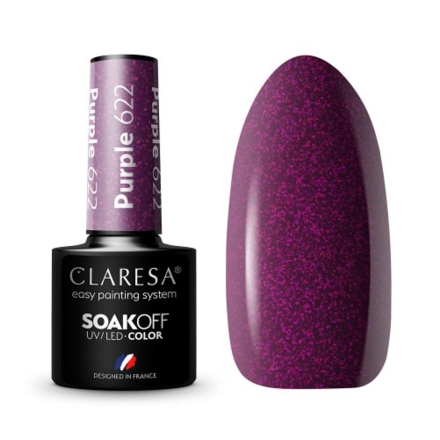 CLARESA Lakier hybrydowy PURPLE 622 -5g