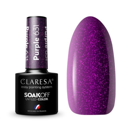 CLARESA Lakier hybrydowy PURPLE 631 -5g