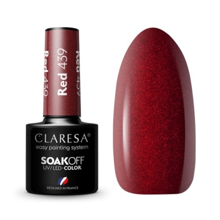 CLARESA Lakier hybrydowy RED 439 -5g