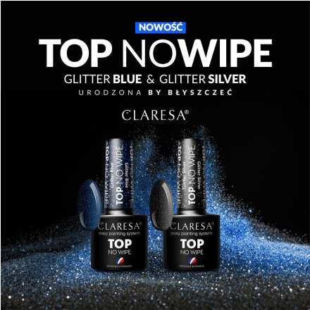 CLARESA Top No Wipe 5g Glitter Blue - 2