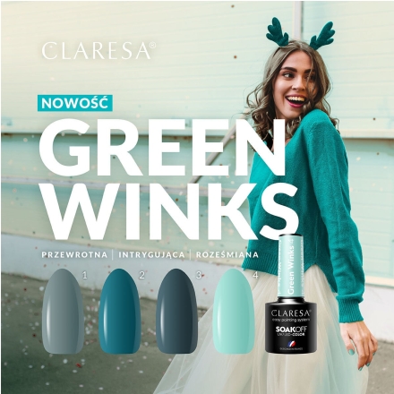 CLARESA lakier hybrydowy GREEN WINKS 1 -5g - 3