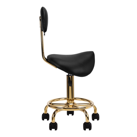 Taboret kosmetyczny 6001-G złoto czarny - 2