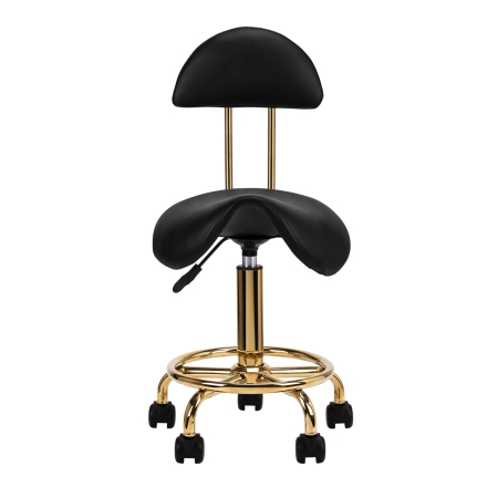 Taboret kosmetyczny 6001-G złoto czarny - 3