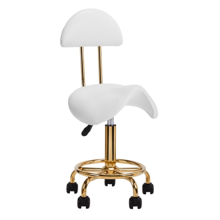 Taboret kosmetyczny 6001-G biały
