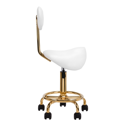 Taboret kosmetyczny 6001-G biały - 2