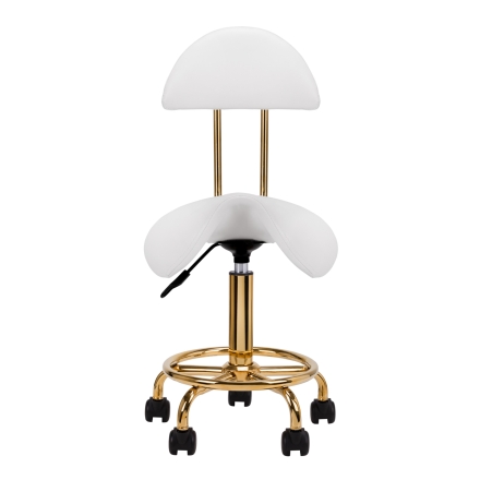 Taboret kosmetyczny 6001-G biały - 3