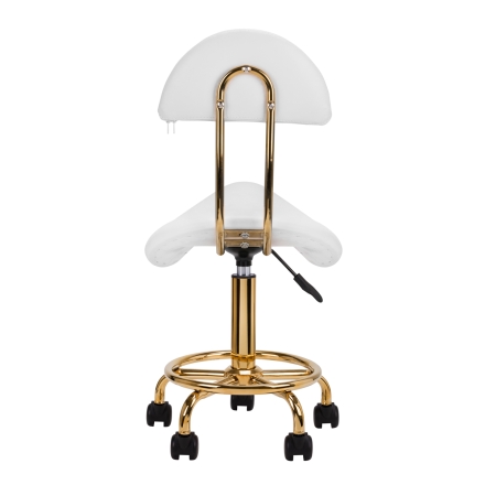 Taboret kosmetyczny 6001-G biały - 4