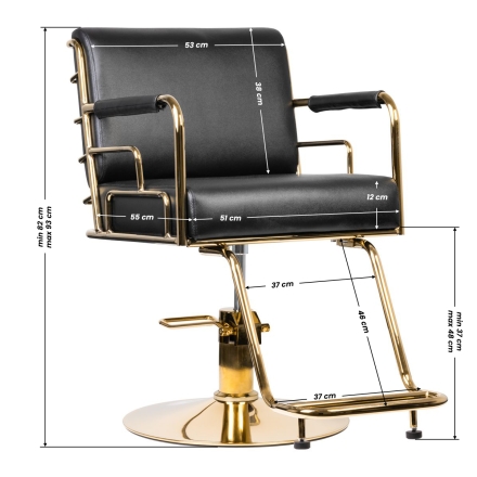 Gabbiano fotel fryzjerski Prato złoto - czarny - 6