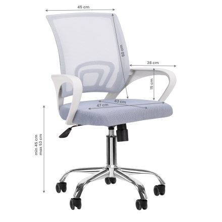 Fotel biurowy QS-C01 biało-szary - 7