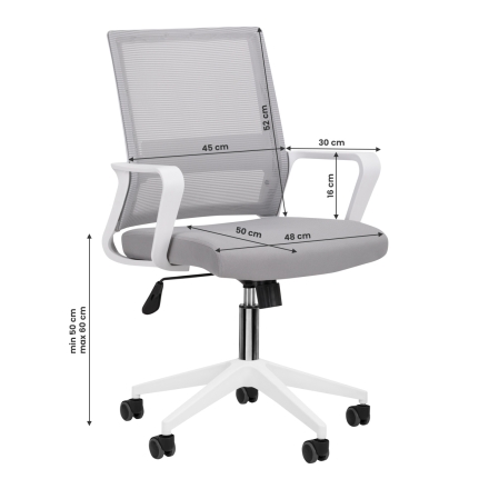 Fotel biurowy QS-11 biało-szary - 7