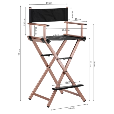 Krzesło do makijażu Alu różowe złoto - 7