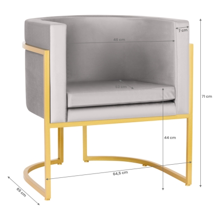 Fotel Velvet MT-308 złoto szary - 8