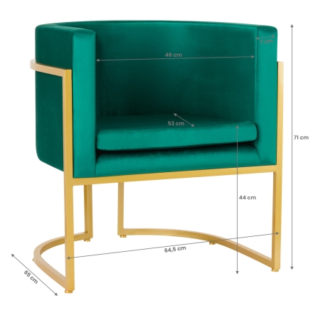 Fotel Velvet MT-308 złoto zielony - 8