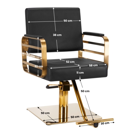 Gabbiano fotel fryzjerski Avila złoto czarny - 8