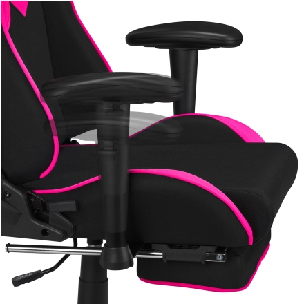 Dark fotel gamingowy materiałowy czarny / różowy - 11