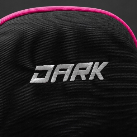 Dark fotel gamingowy materiałowy czarny / różowy - 13