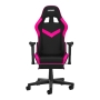 Dark fotel gamingowy materiałowy czarny / różowy - 5