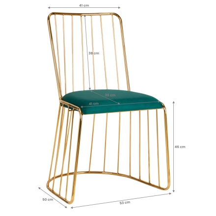 Krzesło Velvet QS-M00 złoto zielony - 7